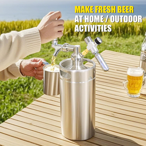 Fût de bière Growler, mini-fûts de bière artisanale 2L/3.6L/4L/5L, conteneur portable pour distribution de bière gazeuse pour barbecue/fête de brassage - Product Image 6