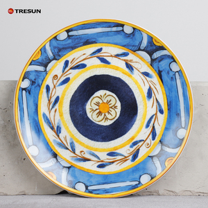 <span class=keywords><strong>Assiette</strong></span> en porcelaine peu profonde de style marocain de haute qualité, ronde, nordique, occidentale, fabriquée en Chine, sur mesure pour les restaurants - Product Image 4