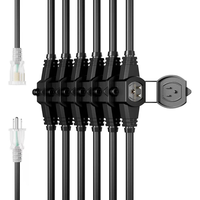Câble d'extension électrique 5M, 3 broches, 16 AWG, câble SJTW, prise mâle, connecteur femelle, étanche IP44 / Certifié ETL pour la scène