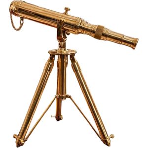 Navirock Brass Spyglass Vintage <b>Desktop</b> Telescope 15x Magnification with Brass Tripod 10 Inch <b>Antique</b> Finish - Product Image 3