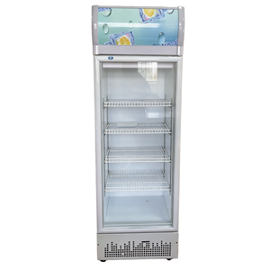 Congélateur vertical commercial à refroidissement par air, sans givre, pour boissons, vitrine réfrigérée pour magasin de thé au lait, <span class=keywords><strong>1</strong></span> <span class=keywords><strong>porte</strong></span>, 5 compartiments - Product Image 1