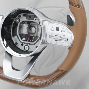 عجلة قيادة خشبية جلدية مباشرة من المصنع لسيارات مرسيدس بنز فئة C وE وS طرازات W204 وW205 وW212 وW213 وW222 وW223 وGLE وGLC وGLA وGLS للتصميم الداخلي - Product Image 5