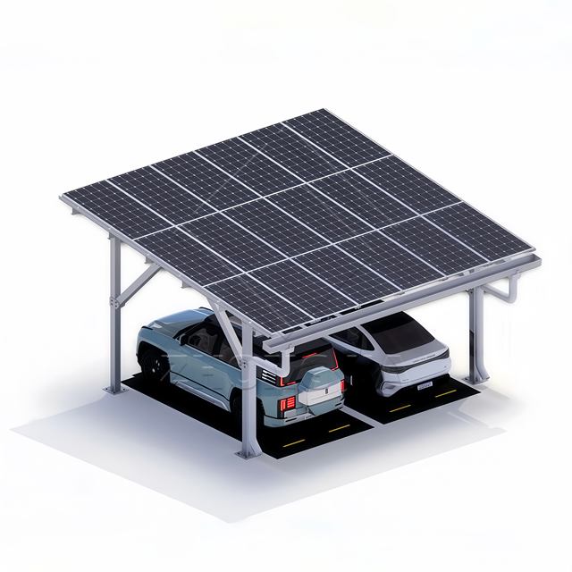 High Performance Solar Carport Aluminum Alloy Mounting Brackets CE Certified 10-Year Warranty Residential EV Charger Station