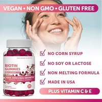Gummies de beauté personnalisées à la formule de kératine, à l'amla, à la vitamine pour la croissance des cheveux, à la biotine et au collagène pour adultes, 60 unités