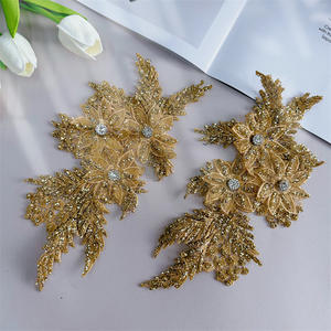 Design roman personnalisé strass paillettes broderie dentelle Abaya Applique perlé Patch pour Hijab vêtements accessoires - Product Image 3