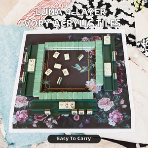 Tuiles de mahjong américaines en acrylique, jeu pour 4 joueurs, vert ivoire, 36 x 25 x 15 mm, emballage personnalisé pour jouer au mahjong - Product Image 2