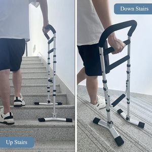 Bastón de Aluminio Ajustable para Escaleras - Ayuda de Movilidad Portátil para Personas Mayores, Capacidad de Carga de 300 lb, Empuñadura de Goma Compatible - Product Image 3