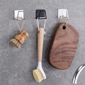 Support mural de cuisine en gros et organisateur de rangement en acier inoxydable auto-adhésif avec égouttoir et porte-éponges - Product Image 6