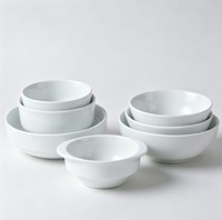 Bol en céramique blanche minimaliste moderne, bol à soupe en porcelaine pour hôtel, restaurant, maison, cuisine