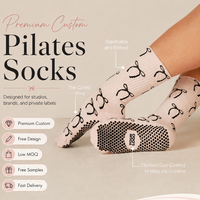 Chaussettes de yoga personnalisées antidérapantes respirantes et absorbantes avec motif nœud tricoté pour le yoga et le Pilates