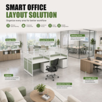 Poste de travail modulaire en îlot, mobilier de bureau, table de bureau, poste de travail cloisonné pour 2, 4 ou 6 personnes
