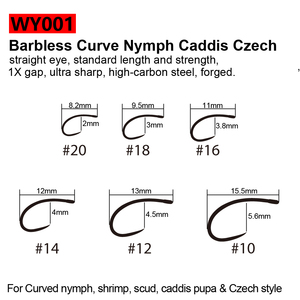 Ami da Pesca a Mosca Senza Ardiglione in Acciaio ad Alto Tenore di Carbonio per la Costruzione di Esche Artificiali Jig Nymph, Stonefly, Caddis Nymph, Mosca Secca e Sommersa per la Pesca alla Trota - Product Image 6