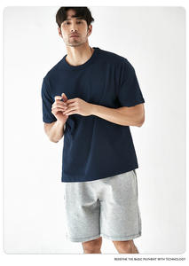 Maglietta da <span class=keywords><strong>uomo</strong></span> Unisex con logo in cotone 100 con logo a girocollo a vita larga a manica corta 270GSM - Product Image 5