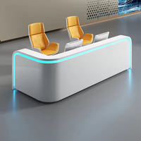 Bureau de réception moderne extensible en L, très demandé, pour hôtel, bureau, centre commercial - Blanc, plastique PETG, marque ST, modèle 01