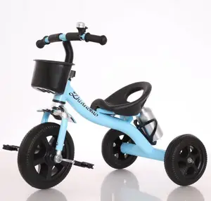 Tricycle électrique à trois roues pour enfants, vente en gros, bas prix, gros, panier et bouteille