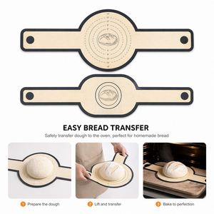 Professional Long-Handle <b>Silicone</b> Baking for Dutch Oven Sourdough Bread Non-Stick Heat Resistant Fiber Glass <b>Mat</b> - Product Image 2