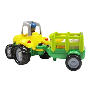 Zhan sheng Günstiger Preis Umwelt freundliches ABS-Material Kleinkind Early Education Farm Car Frame Müll anhänger LKW Spielzeug mit Puppe