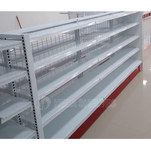 Estantes de exhibición para tienda de comestibles personalizados de fábrica, estantería de <span class=keywords><strong>metal</strong></span> de doble cara, góndola, a la venta - Product Image 2