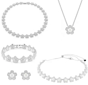<span class=keywords><strong>Collier</strong></span> Fleur en Acier Inoxydable Entièrement Sertie de Diamants, Ensemble de Bijoux Romantique <span class=keywords><strong>et</strong></span> Luxueux en Zircon - Product Image 6