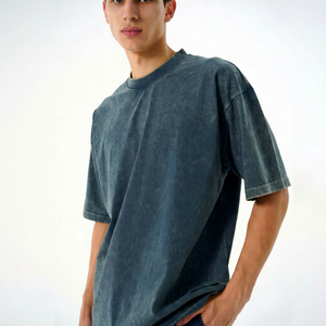 Camisetas Oversize de Algodón 100% Pesado para Hombre con Lavado Ácido Estilo Vintage - Personalización de Logotipo y Antiarrugas al por Mayor - Product Image 1