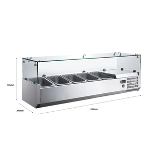 NE-1101 Réfrigérateur de cuisine commercial à porte unique <span class=keywords><strong>Table</strong></span> de préparation de sandwichs et de salades en acier inoxydable refroidie par air avec dosseret - Product Image 4