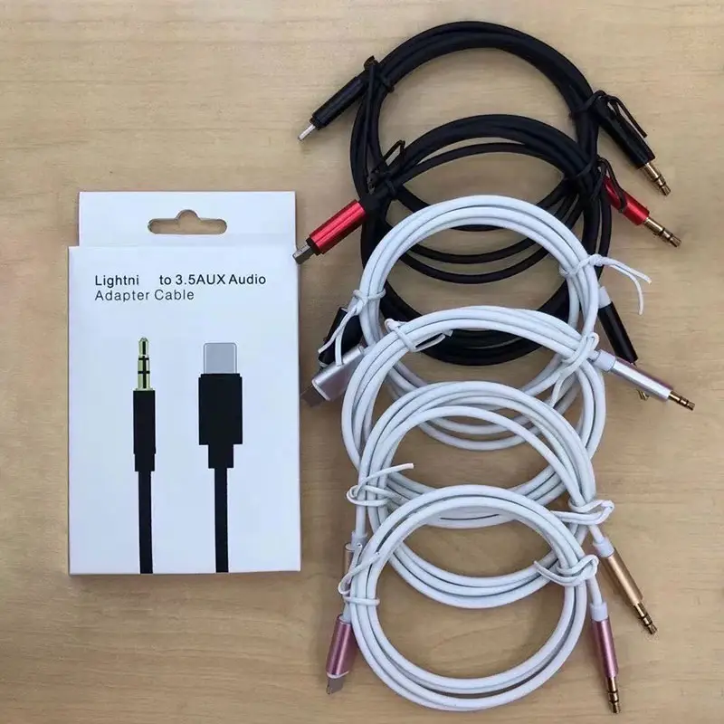 High Quality 1M Aux Audio Cable Stereo 8Pin to 3.5mm Jack Aux Cable Speaker Cable For iPhone 7 8 X 11 12 13
