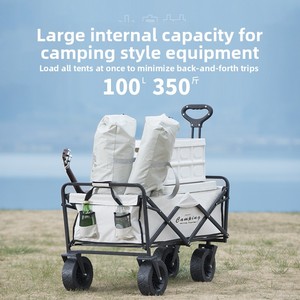 Carrello Pieghevole Leggero in Metallo per Tenda da Campeggio con Ruote Fuoristrada e Manico Retrattile - Disponibile all'Ingrosso - Product Image 2