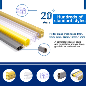 Fabricante de fábrica Hydrorelax, tira de sellado para puerta de ducha de vidrio deslizante, sellos de goma impermeables de PVC - Product Image 2