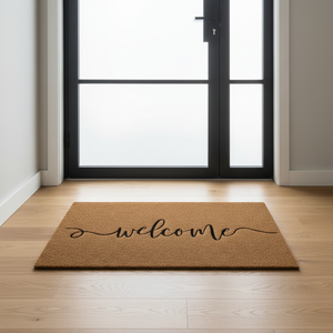 Tapis moderne en fibre de coco avec fibres de polyester et support en PVC pour une pose ferme à l'entrée, utilisation intérieure/extérieure - Product Image 1