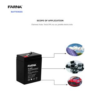 充電式6V 4ah 4.<span class=keywords><strong>5ah</strong></span> <span class=keywords><strong>5ah</strong></span> AGM鉛電池ディープサイクルバッテリーUPSおよびEnerygyストレージ用途 - Product Image 2