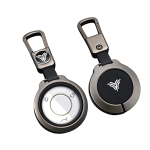 Porte-clés de voiture porte-clés en alliage de zinc avec couvercle en métal en cuir véritable porte-clés intelligent protecteur pour Neta V/U - Product Image 4
