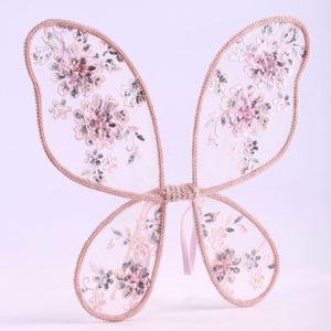 Mariposa Niñas Hada Ángel Alas de mariposa Disfraces Flores bordadas Alas para niños Alas de hadas brillantes - Product Image 5