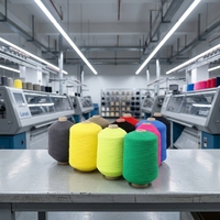 Fil doublement recouvert en caoutchouc/polyester texturé, teint, élastique, écologique et haute ténacité pour la couture de chaussettes et le tricot – Prix compétitif