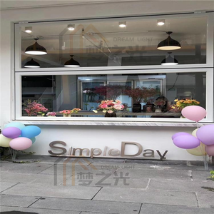 Usine chinoise offre cadre en aluminium automatique extérieur café et magasin guillotine fenêtre coulissante - Product Image 5