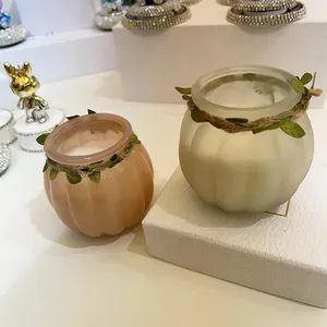 Jarra de cristal con forma de calabaza para Navidad, soporte para velas, plantas colgantes, tarros de comida de vidrio