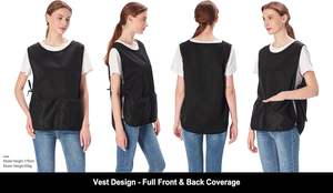 Delantal de peluquería resistente de poliéster con logotipo personalizado, delantales de peluquero sin mangas de salón negro - Product Image 2