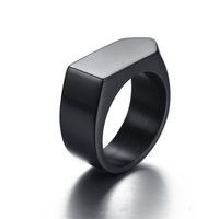 Großhandel Custom Logo Herren Minimalist Edelstahl Finger Schmuck Poliert Blank Siegelring für Männer