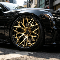 Jantes forgées personnalisées noires et dorées de 19 et 20 pouces pour Ford Mustang S550 S650 Camaro Alpha 5x114.3 5x120 Mesh Concave