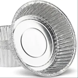 Runde Zinnfolienpannen einweg-Aluminium, Gefrierschrank und Ofen sicher - zum Backen, Kochen, Aufbewahren, Rosten und Wiedererwärmen