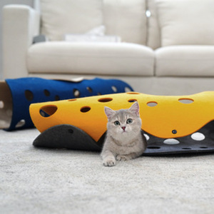 Túnel de fieltro para gatos, un túnel divertido para que los gatos se eloquenzan y jueguen, una alfombra plegable para que los gatos jueguen. - Product Image 1