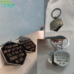 Collier pour animaux de compagnie gravé au laser, étanche, avec accessoire chaîne, étiquette anti-perte personnalisée avec nom, ID, code QR, plaque hexagonale pour chiens et chats - Product Image 3
