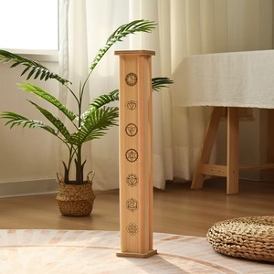 Palo de lluvia de madera con 7 símbolos de chakra, tubo de sonido de meditación, instrumento generador de ruido blanco para yoga, spa y hogar. - Product Image 2