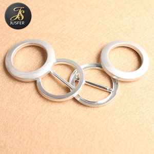 Hebilla de autocubierta, hebilla de cinturón redonda, cubierta de tela, en blanco - Product Image 2