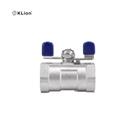 Válvula de Bola Manual KLION de Acero Inoxidable 201/304/316 NPT BSPT DN6, Resistente a Ácidos, con Manija de Mariposa, OEM, 1 Pieza