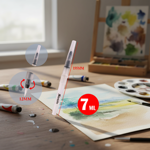 Penna a spazzola a punta sottile da 12MM con serbatoio in Nylon da 7ML e manico in plastica per arte e pittura ad acquerello - Product Image 3