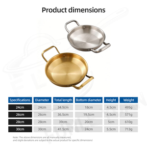 Sartén para Paella FLEY de Acero Inoxidable Dorado Duradero con Doble Asa para Pollo Frito, Aperitivos, Camping, Restaurantes y Cenas - Product Image 3