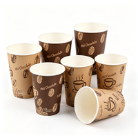 Gobelet à café en papier avec manchon et couvercle imprimés sur mesure pour boissons chaudes, idéal pour cafés et restaurants à emporter