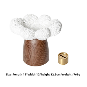 Porte-encens et support en forme de fleur en bois et céramique de style minimaliste moderne haut de gamme pour la décoration de la chambre à coucher, de la salle de bain et de la maison - Product Image 6