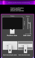 Moniteur Kuycon P32K 32 pouces 4k Réduit les vertiges Respectueux des yeux 144hz Écran de jeu Moniteur d'affichage Sans support