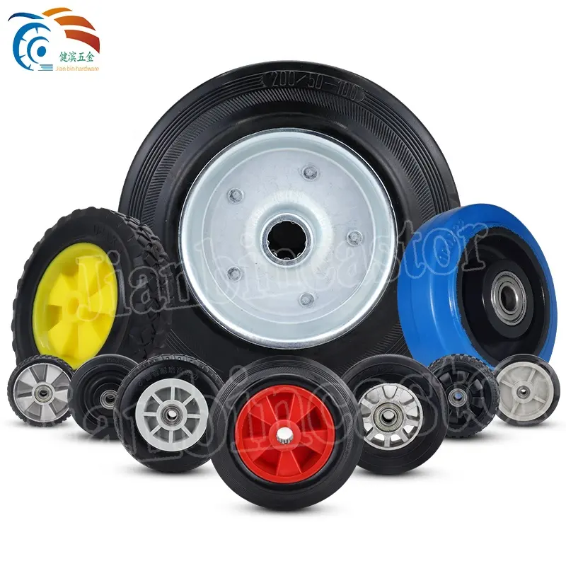 7 "8" 10 "Rubber Single Wheel Mower Wheel Trash Can Wheel Wheelbarrow Casters